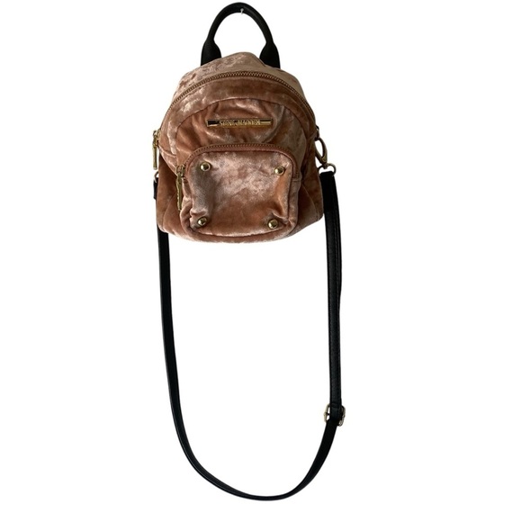 Steve Madden Pink Velvet Mini Backpack - Picture 2 of 12